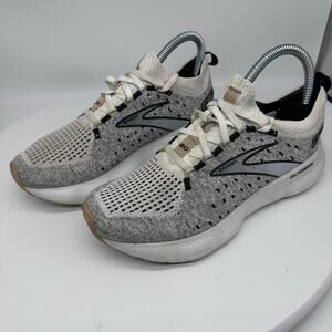 Brooks Gray and White Glycerin GTS 20 Lace up Running Walking Sneaker Womens 7